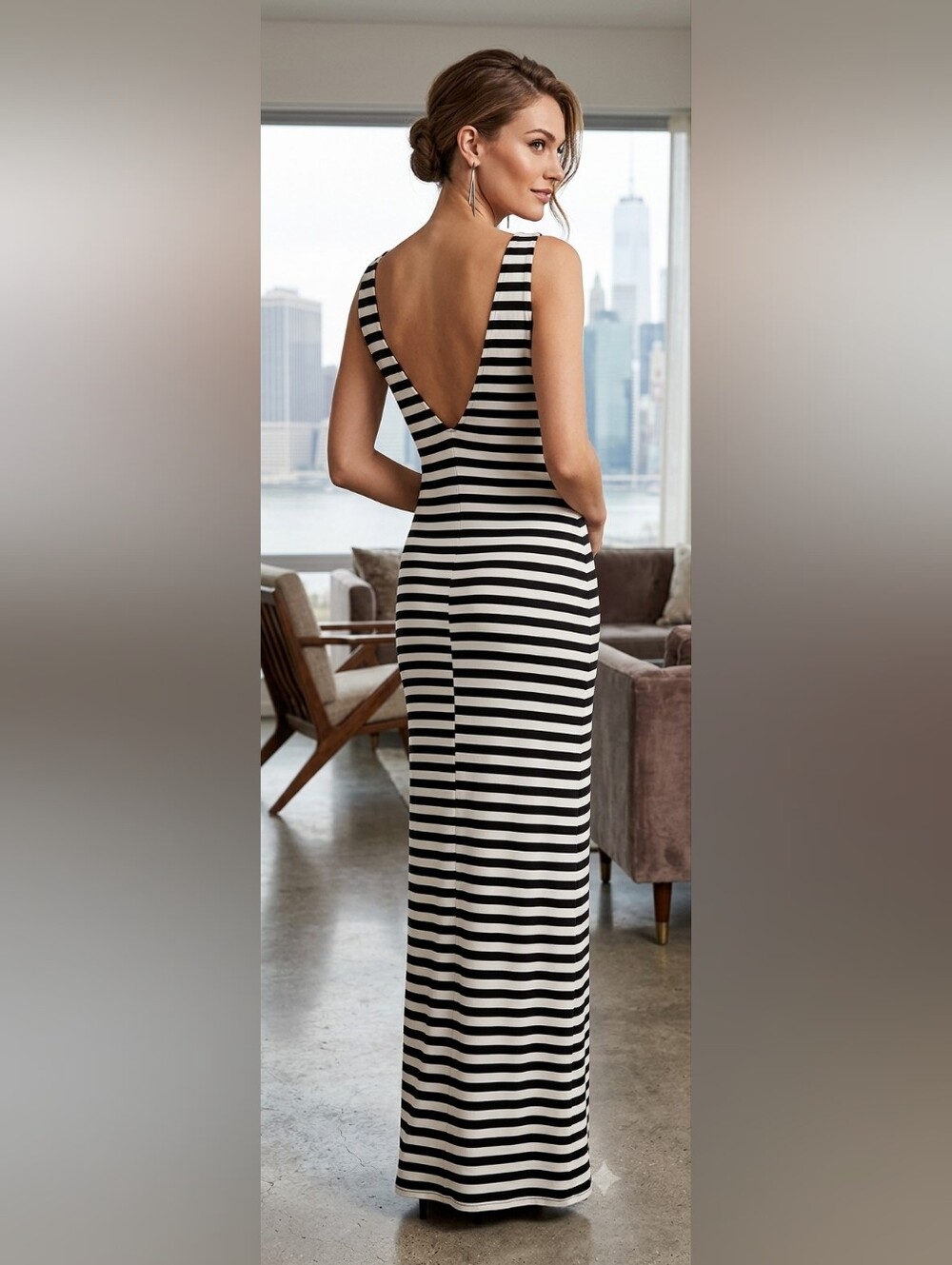 Kamali Kulture • V Back Neck Gown NWT